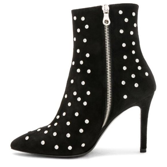 PRINCE BOOTIE IN BLACK LEATHER & CRYSTAL STUDS from Revolve - NIB! - Picture 2 of 5